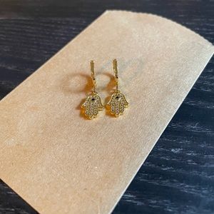 NWOT HAMSA HAND Huggie Hoop Earrings